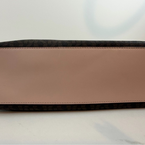 Michael Kors Brown Monogram Pink Braided Strap & Bottom Shoulder Bag Very Clean - Picture 10 of 12